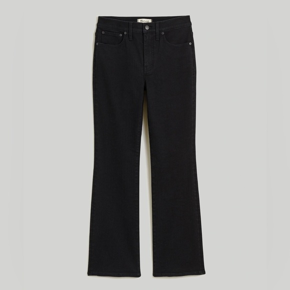 Madewell Mid-Rise Kick Out Crop Jeans in "Black Rinse Wash" Size 28 - Picture 5 of 16
